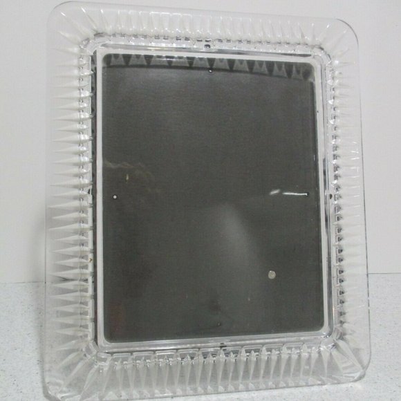 *Beautiful Carved Miller Rogaska Crystal 10" x 13" Table Top Chain Easel - Picture 1 of 12